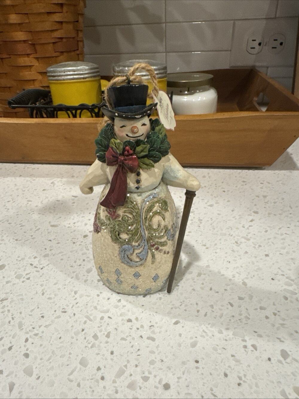 Jim Shore Victorian Snowman Figurine Hand Painted Resin 6in Christmas